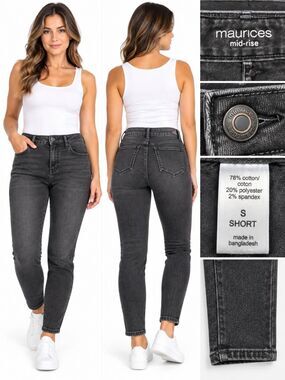 Maurices Black Mid Rise Skinny Jeans S Short